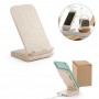 ENGLERT. Supporto per smartphone con caricatore wireless veloce da 10W in ABS riciclato (100% rABS) e fibra di paglia