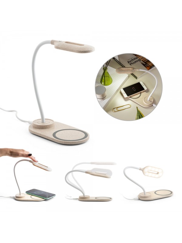 OZZEL. Lampada da tavolo con caricatore wireless integrato (Fast, 15W)