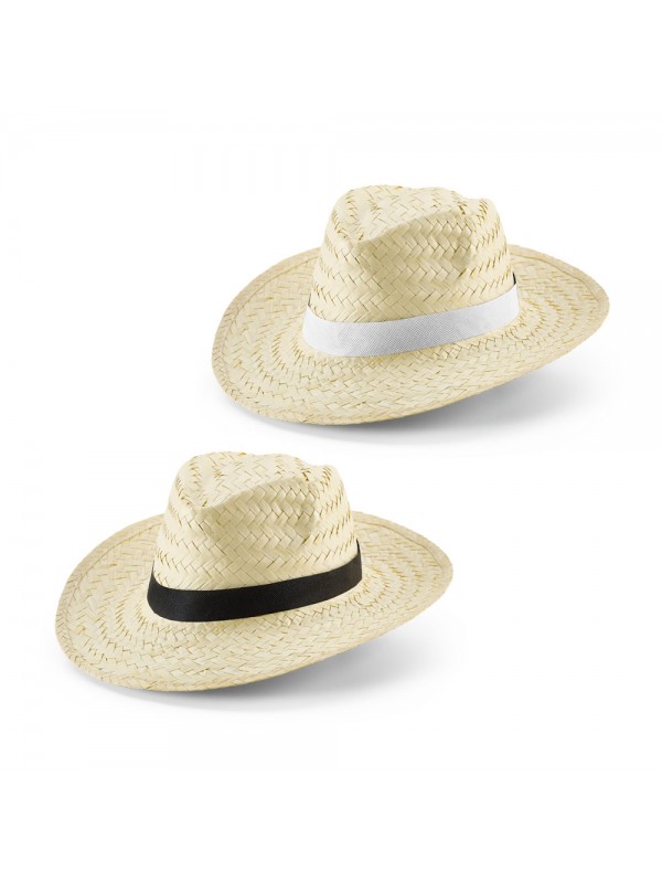 EDWARD POLI. Cappello in paglia naturale con nastro in poliestere EDWARD POLI. Cappello in paglia naturale con nastro in poliestere