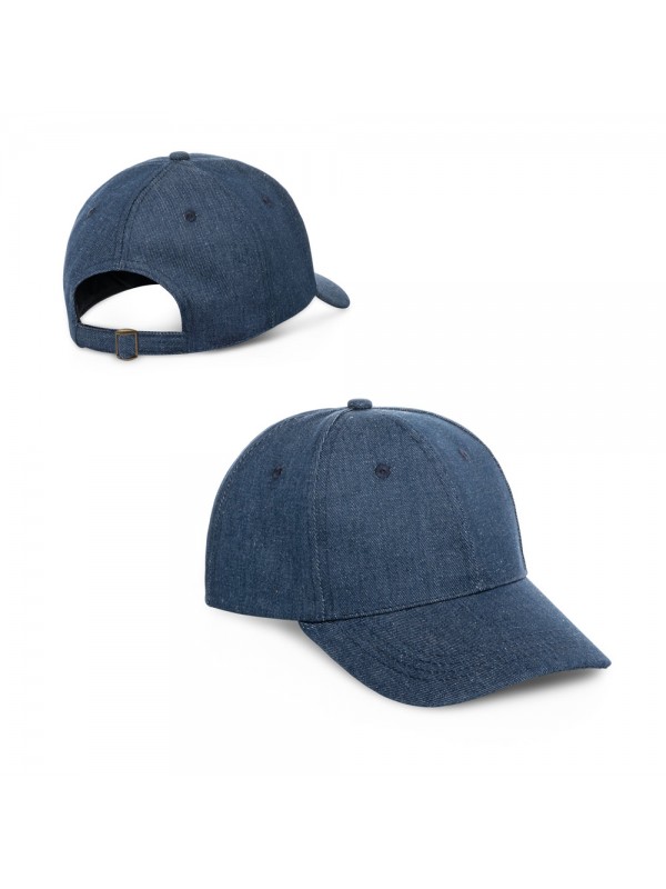 PHOEBE. Cappellino in denim, cotone e poliestere (300 g/m²) PHOEBE. Cappellino in denim, cotone e poliestere (300 g/m²)