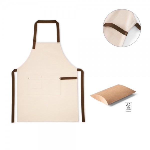 HOLM. Grembiule in canvas di cotone 100% (320 g/m²) con dettagli in metallo