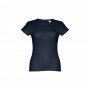 THC SOFIA. T-shirt sfiancata da donna in cotone - Blu notte