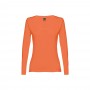 THC BUCHAREST WOMEN. T-shirt da donna sfiancata a maniche lunghe in cotone - Terracotta