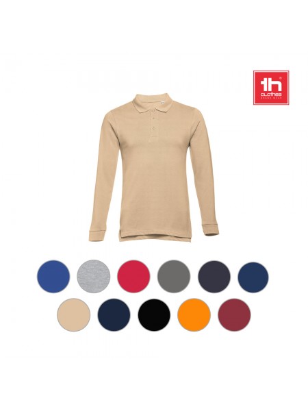 THC BERN 3XL. Polo a manica lunga da uomo - Blu THC BERN 3XL. Polo a manica lunga da uomo - Blu