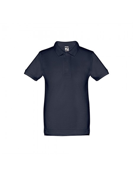 THC ADAM KIDS. Polo in cotone a maniche corte per bambini (unisex) - Blu THC ADAM KIDS. Polo in cotone a maniche corte per bambini (unisex) - Blu