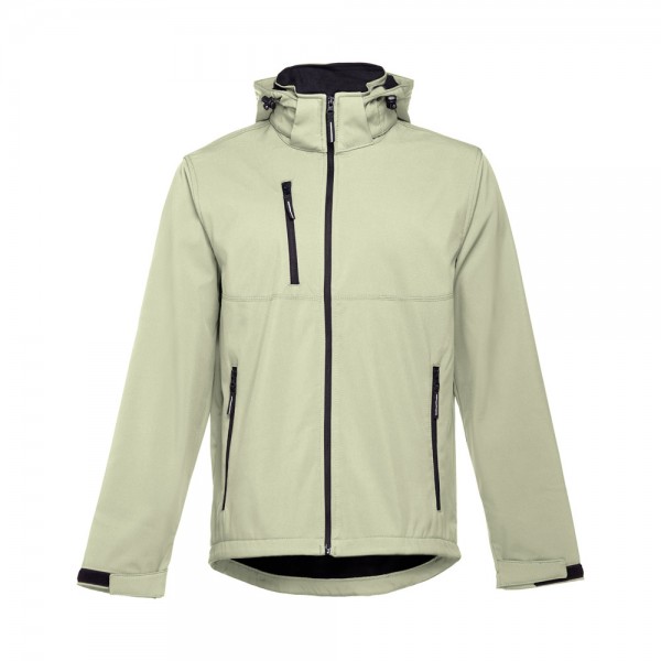 THC ZAGREB. Giacca softshell da uomo in poliestere ed elastan - Verde pastello