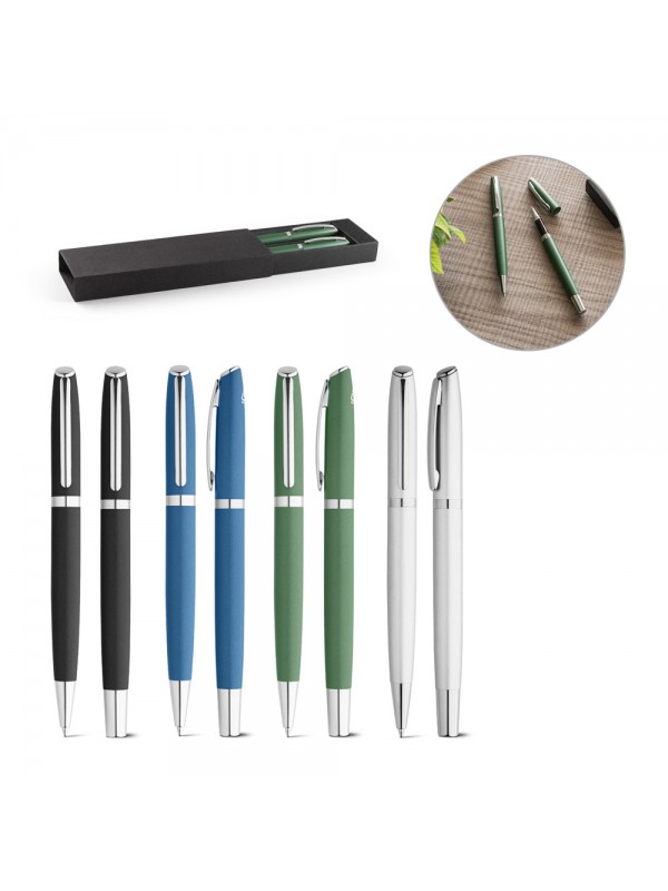 RE-LANDO-SET. Set penna roller e penna a sfera con corpo in alluminio riciclato (100% rAL) RE-LANDO-SET. Set penna roller e penna a sfera con corpo in alluminio riciclato (100% rAL)