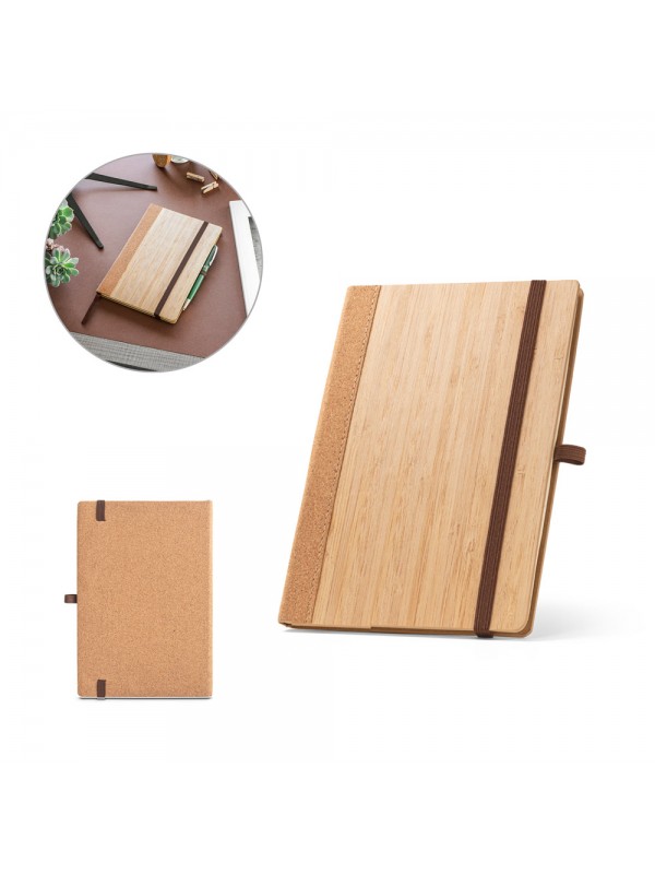 ORWELL. Block notes A5 in bambù e fogli in sughero con pagine a righe ORWELL. Block notes A5 in bambù e fogli in sughero con pagine a righe