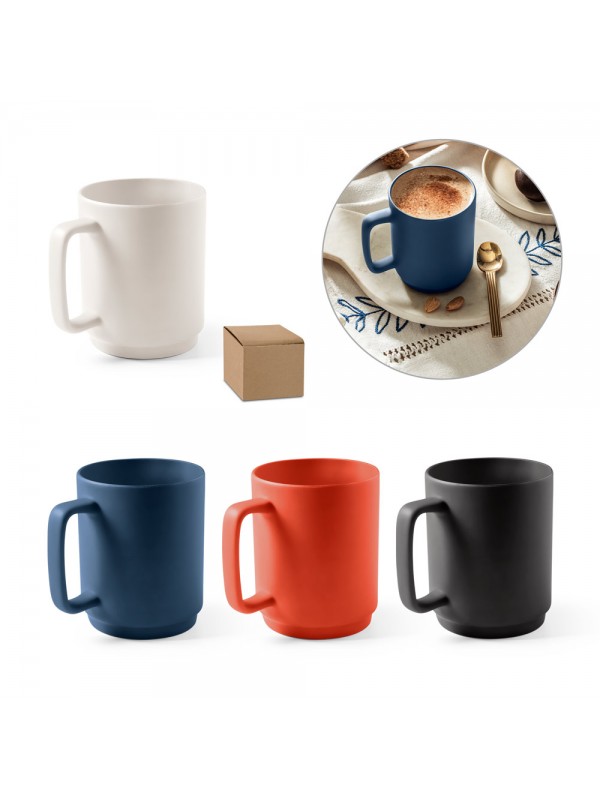 MIGHTY. Tazza in ceramica con corpo cilindrico 330 mL - Nero MIGHTY. Tazza in ceramica con corpo cilindrico 330 mL - Nero