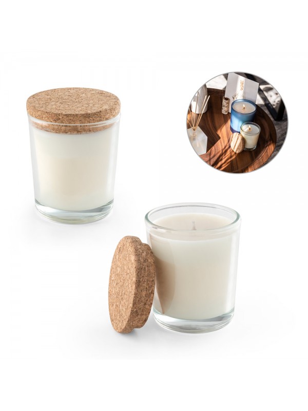 ZEN 80. Candela aromatica in una coppa di vetro con coperchio in sughero 80 g ZEN 80. Candela aromatica in una coppa di vetro con coperchio in sughero 80 g