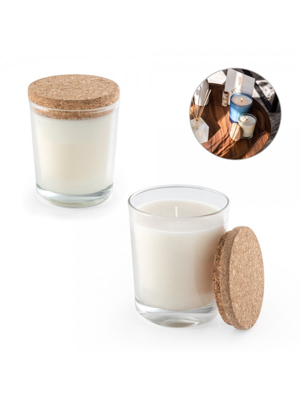 ZEN 180. Candela aromatica in una coppa di vetro con coperchio in sughero 180 g ZEN 180. Candela aromatica in una coppa di vetro con coperchio in sughero 180 g