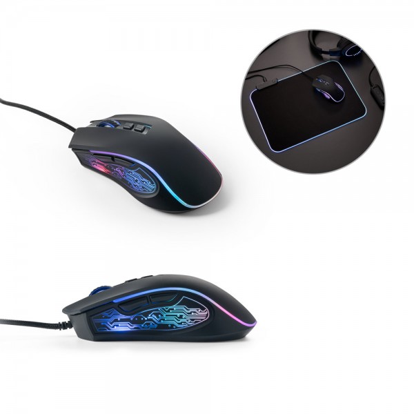 THORNE MOUSE RGB. Mouse da gioco con cavo da 1.5 m e luci LED RGB in ABS
