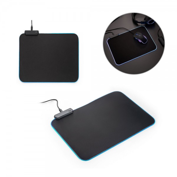THORNE MOUSEPAD RGB. Tappetino per mouse da gioco con luci LED RGB in poliestere