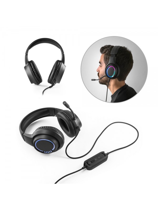 Thorne Headset RGB. Cuffie da gioco in ABS con cavo da 2 m, microfono e luci LED RGB Thorne Headset RGB. Cuffie da gioco in ABS con cavo da 2 m, microfono e luci LED RGB