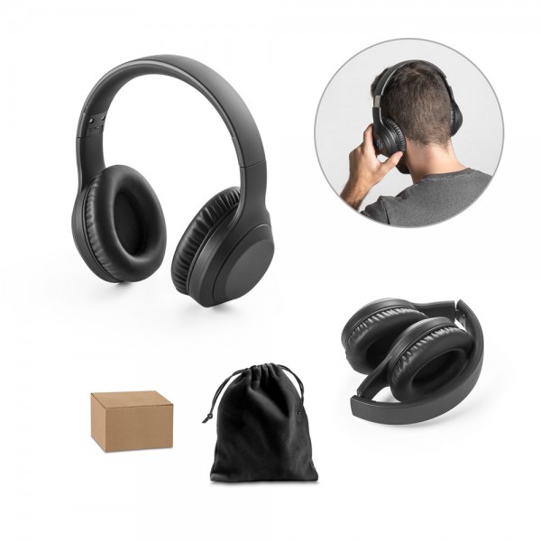 BETTENCOURT. Cuffie wireless pieghevoli con ANC e 15 ore di autonomia in ABS riciclato (100% rABS