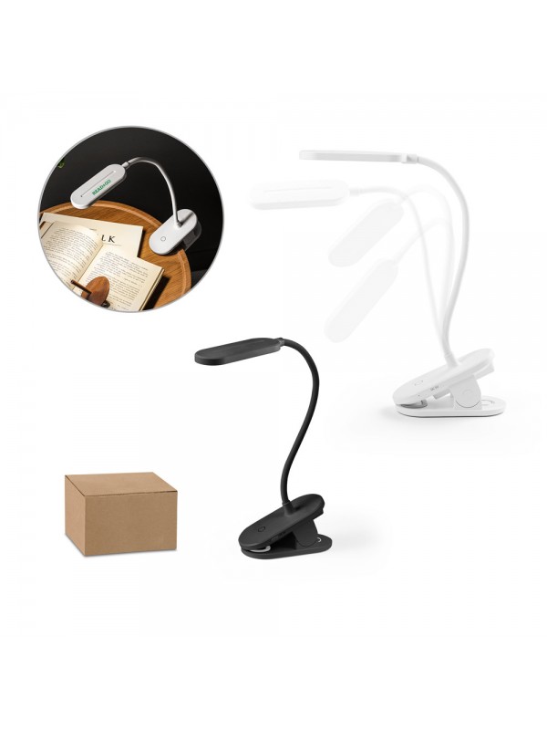 NESBIT II. Lampada portatile da tavolo con clip e autonomia di 30 ore al 65% rABS NESBIT II. Lampada portatile da tavolo con clip e autonomia di 30 ore al 65% rABS