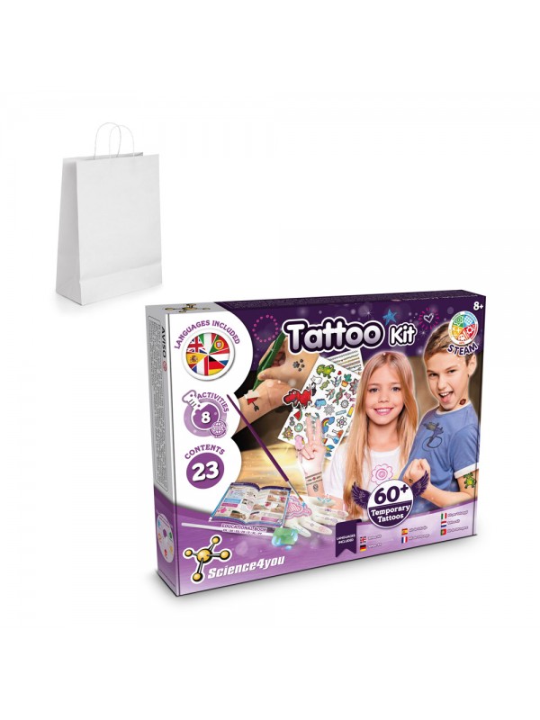 Tattoo Factory Kit II. Gioco educativo fornito con un sacchetto regalo in carta kraft (100 g/m²) Tattoo Factory Kit II. Gioco educativo fornito con un sacchetto regalo in carta kraft (100 g/m²)