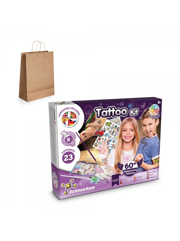 Tattoo Factory Kit III. Gioco educativo sacchetto regalo in carta kraft (115 g/m²) Tattoo Factory Kit III. Gioco educativo sacchetto regalo in carta kraft (115 g/m²)