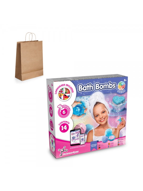Bath Bombs Kit III. Giocattolo educativo sacchetto regalo in carta kraft (115 g/m²) Bath Bombs Kit III. Giocattolo educativo sacchetto regalo in carta kraft (115 g/m²)