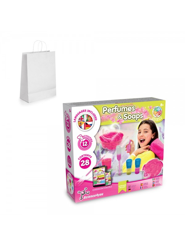 Perfume & Soap Factory Kit II. Gioco educativo fornito con un sacchetto regalo in carta kraft (90 g/m²), realizzato con materiale certificato FSC™ e altri materiali controllati Perfume & Soap Factory Kit II. Gioco educativo fornito con un sacchetto regalo in carta kraft (90 g/m²), realizzato con materiale certificato FSC™ e altri materiali controllati