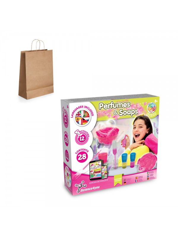 Perfume & Soap Factory Kit III. Gioco educativo sacchetto regalo in carta kraft (115 g/m²) Perfume & Soap Factory Kit III. Gioco educativo sacchetto regalo in carta kraft (115 g/m²)