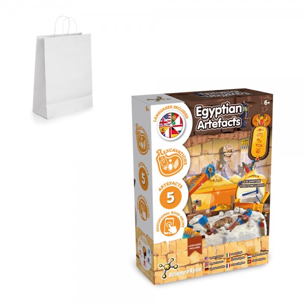 Ancient Egypt Excavation Kit II. Gioco educativo fornito con un sacchetto regalo in carta kraft (90 g/m²), realizzato con materiale certificato FSC™ e altri materiali controllati