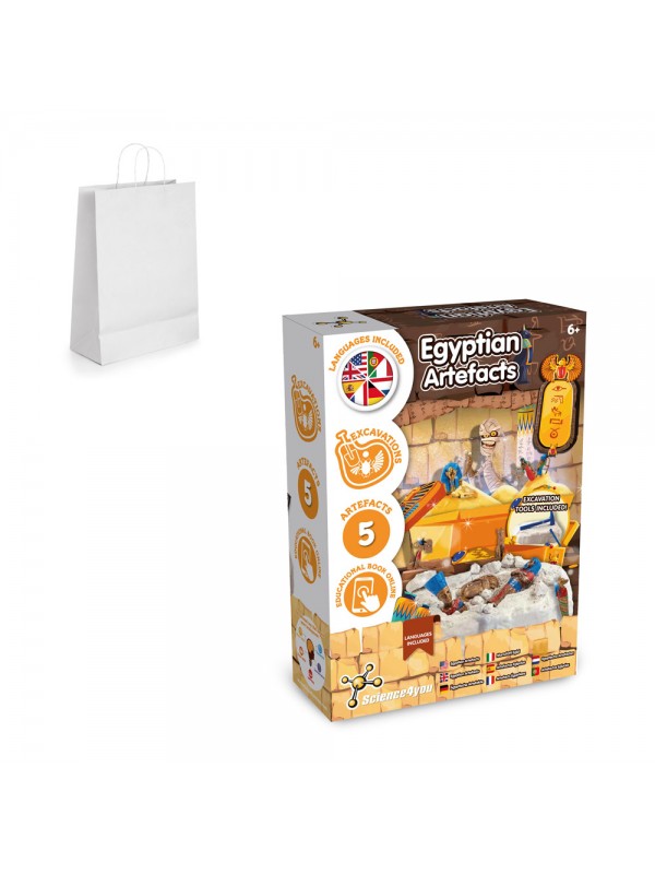 Ancient Egypt Excavation Kit II. Gioco educativo fornito con un sacchetto regalo in carta kraft (90 g/m²), realizzato con materiale certificato FSC™ e altri materiali controllati Ancient Egypt Excavation Kit II. Gioco educativo fornito con un sacchetto regalo in carta kraft (90 g/m²), realizzato con materiale certificato FSC™ e altri materiali controllati