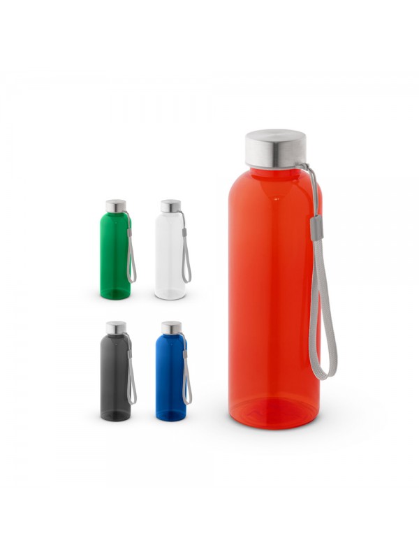 ENDERS M. Borraccia PET riciclato (100% rPET) trasparente con finitura lucida 600 mL - Nero