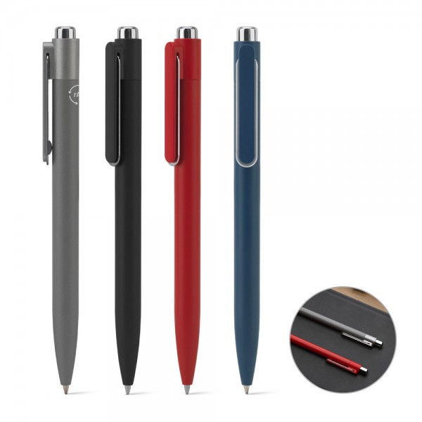 KYLIE. Penna a sfera in alluminio (riciclato al 94%) con clip innovativa
