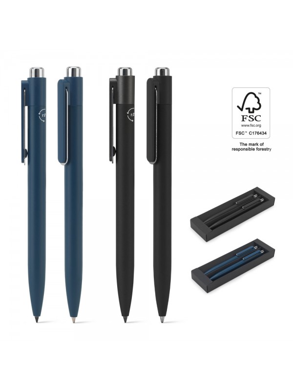 KYLIE SET. Set composto da una penna a sfera e una penna senza inchiostro, entrambe realizzate in alluminio (riciclato al 94%) KYLIE SET. Set composto da una penna a sfera e una penna senza inchiostro, entrambe realizzate in alluminio (riciclato al 94%)