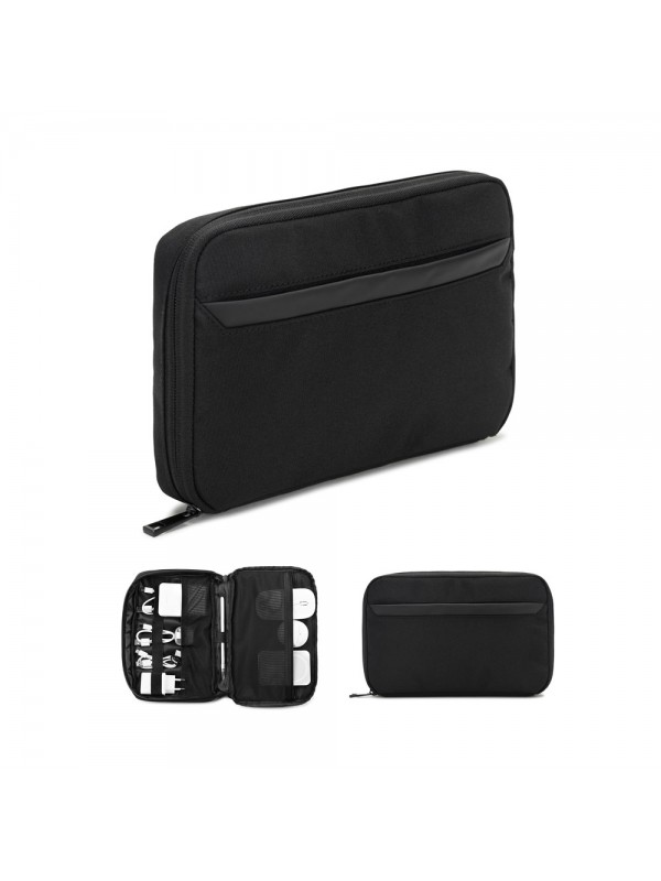 YANGON. Ampia borsa organizer per accessori tecnologici in twill con rivestimento idrorepellente e poliestere riciclato 600D YANGON. Ampia borsa organizer per accessori tecnologici in twill con rivestimento idrorepellente e poliestere riciclato 600D