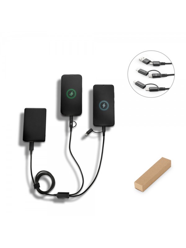 BERTOZZI. Cavo USB superveloce 6-in-1 in alluminio e PET riciclato