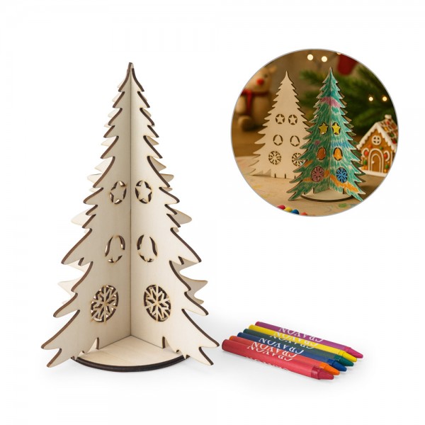 PINERY. Albero di Natale in legno da colorare, smontabile