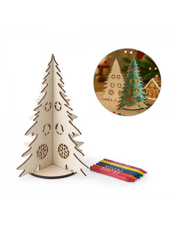 PINERY. Albero di Natale in legno da colorare, smontabile