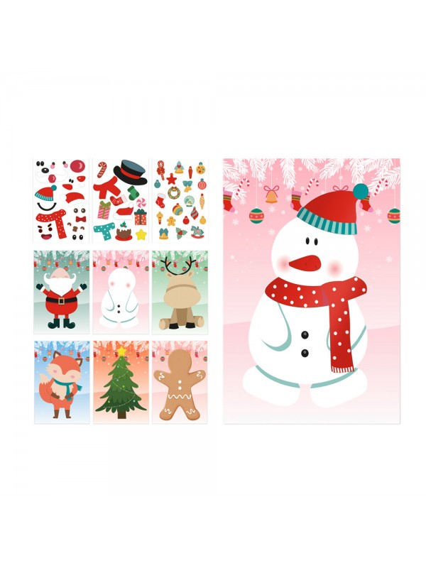 GLIMN. Set di sei fogli con figure natalizie e 3 fogli di adesivi GLIMN. Set di sei fogli con figure natalizie e 3 fogli di adesivi