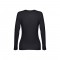 THC BUCHAREST WOMEN II. T-shirt da donna sfiancata a maniche lunghe in cotone - Nero