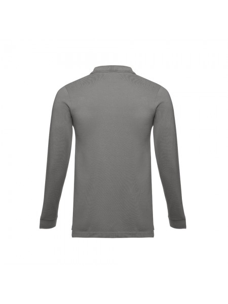THC BERN II. Polo da uomo a maniche lunghe in cotone cardato - Grigio