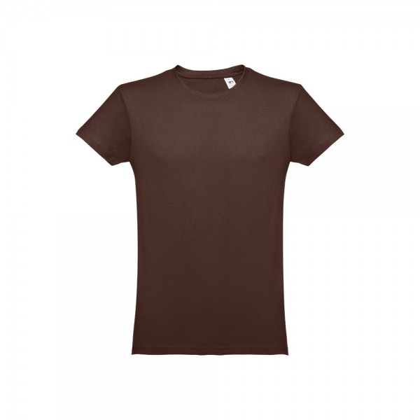 THC LUANDA. T-shirt da uomo in formato tubolare di cotone - Marrone scuro