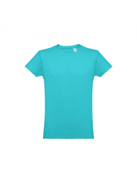 THC LUANDA. T-shirt da uomo in formato tubolare di cotone - Turchese THC LUANDA. T-shirt da uomo in formato tubolare di cotone - Turchese