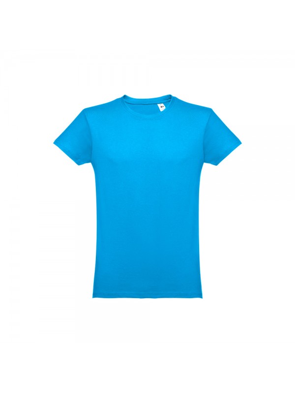 THC LUANDA. T-shirt da uomo in formato tubolare di cotone - Azzurro mare THC LUANDA. T-shirt da uomo in formato tubolare di cotone - Azzurro mare