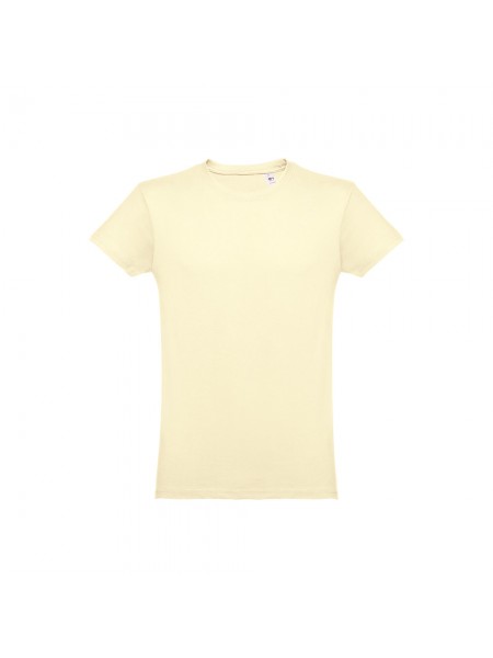 THC LUANDA. T-shirt da uomo in formato tubolare di cotone - Giallo pastello THC LUANDA. T-shirt da uomo in formato tubolare di cotone - Giallo pastello