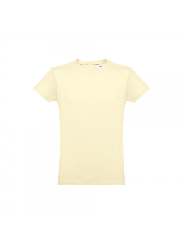 THC LUANDA. T-shirt da uomo in formato tubolare di cotone - Giallo pastello THC LUANDA. T-shirt da uomo in formato tubolare di cotone - Giallo pastello