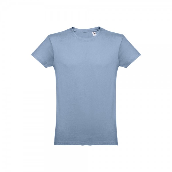 THC LUANDA. T-shirt da uomo in formato tubolare di cotone - Celeste pastello