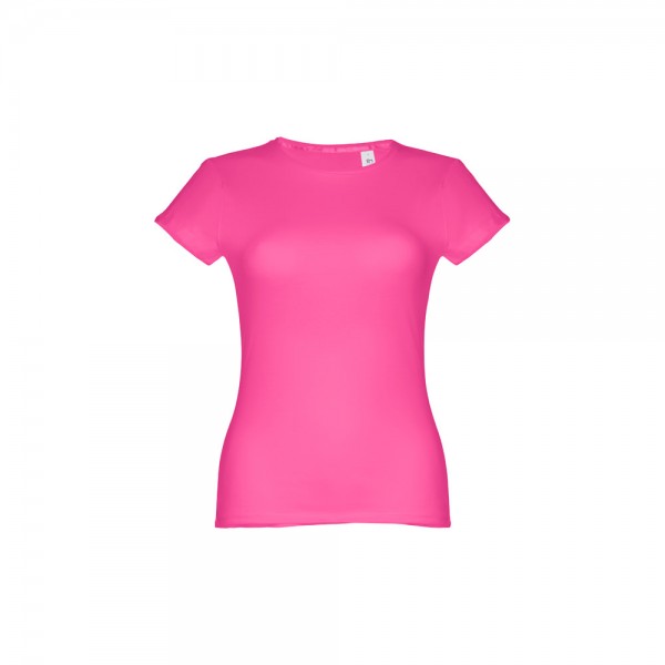 THC SOFIA. T-shirt sfiancata da donna in cotone - Rosa