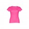THC SOFIA. T-shirt sfiancata da donna in cotone - Rosa