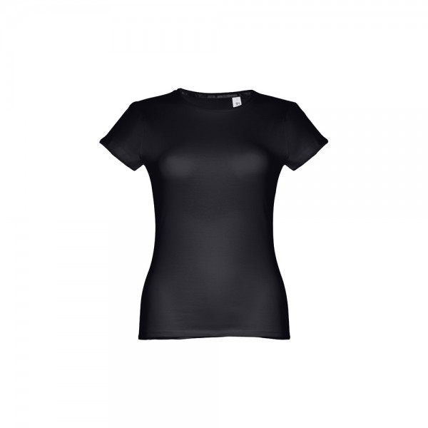 THC SOFIA. T-shirt sfiancata da donna in cotone - Nero