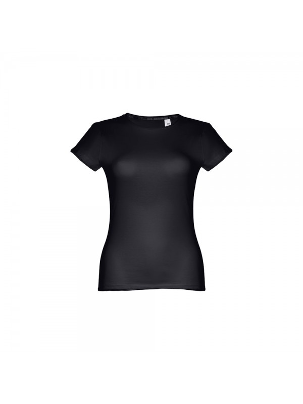 THC SOFIA. T-shirt sfiancata da donna in cotone - Nero THC SOFIA. T-shirt sfiancata da donna in cotone - Nero