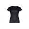THC SOFIA. T-shirt sfiancata da donna in cotone - Nero