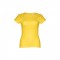 THC SOFIA. T-shirt sfiancata da donna in cotone - Giallo
