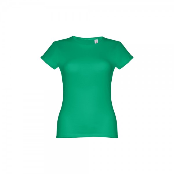 THC SOFIA. T-shirt sfiancata da donna in cotone - Verde
